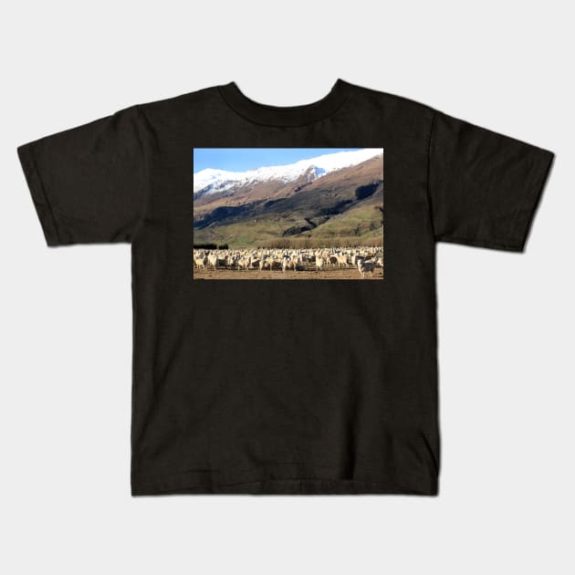 New Zealand sheep Kids T-Shirt by charlesk